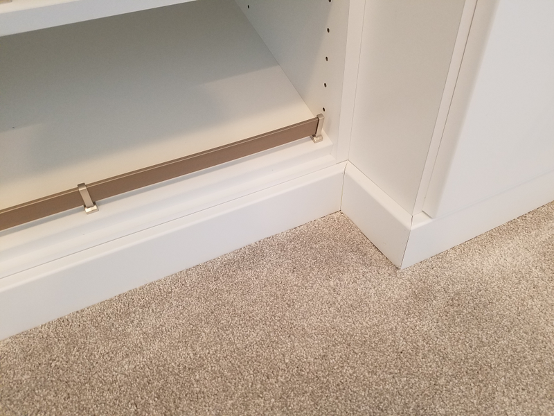 ... and “facial” continuous toe kicks around the entire closet... I guess I could have just said baseboard.